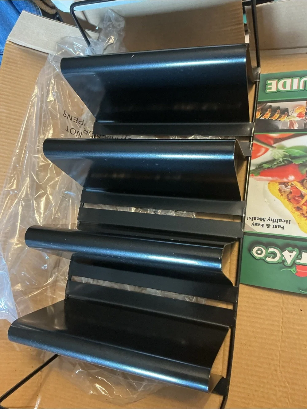 Quick Taco Non-Stick Backing Rack and Server All-in-One with recipe guide